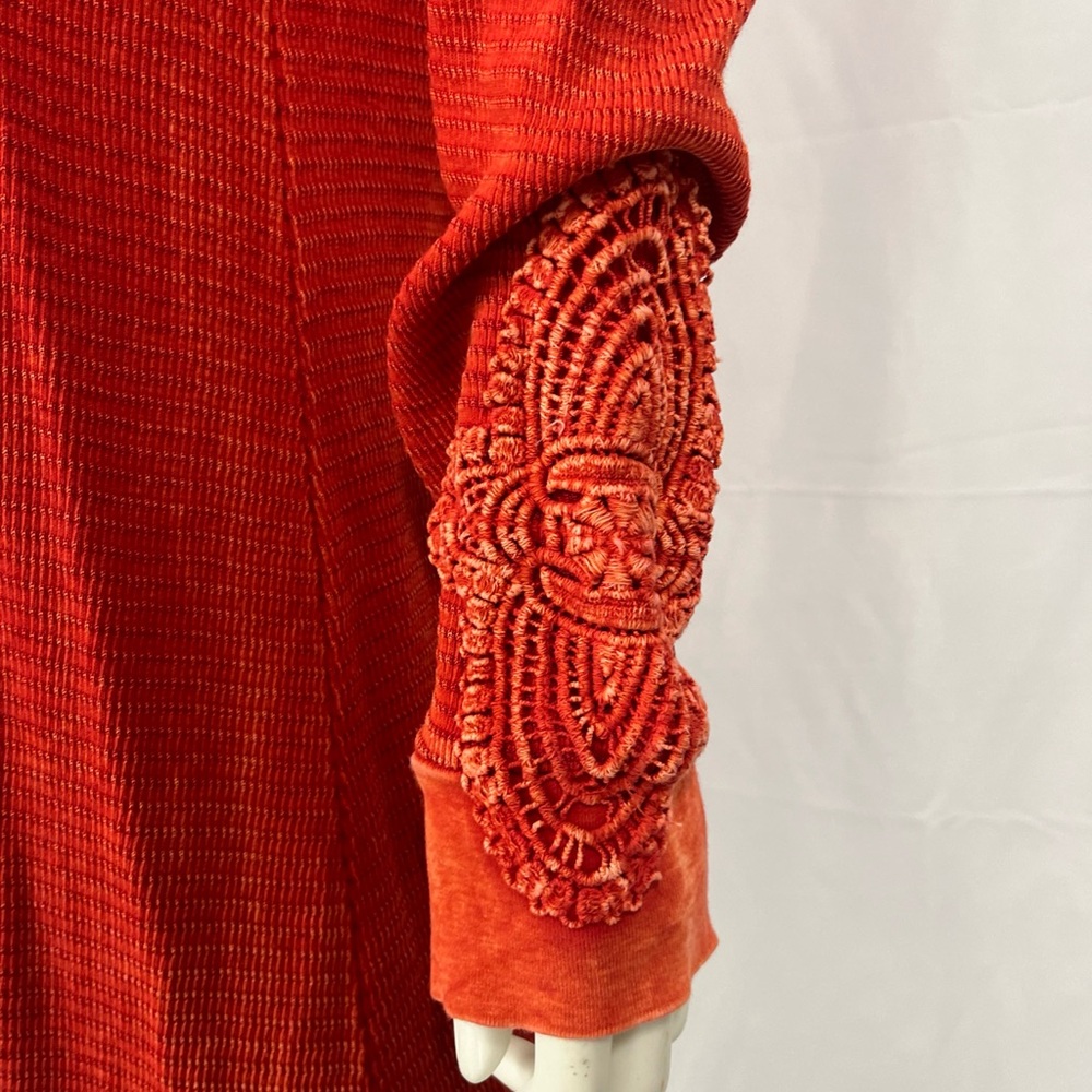 American Able casual thermal red western play long sleeve t shirt dress - Picture 8 of 10
